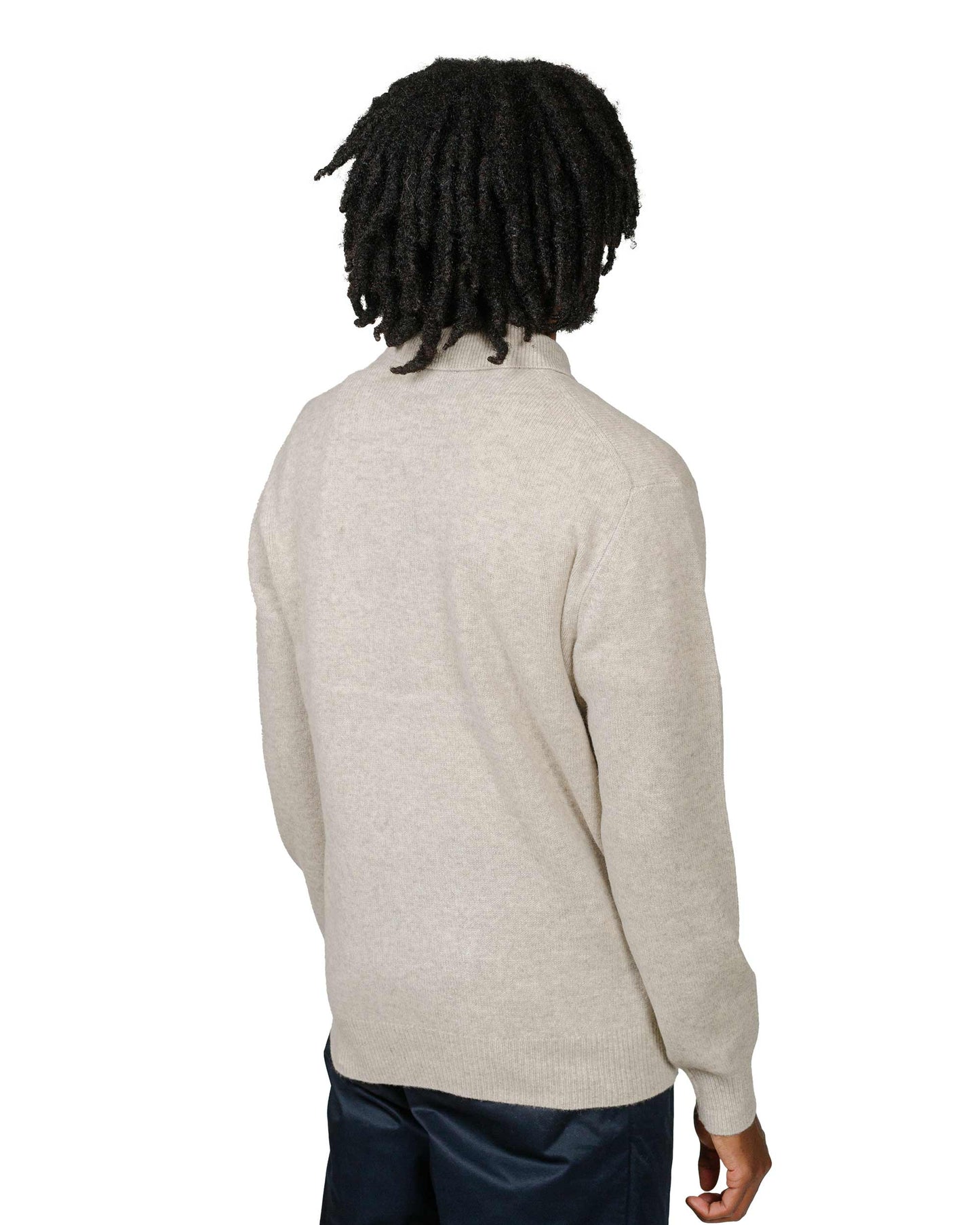 Beams Plus Knit Polo 9G Beige model back