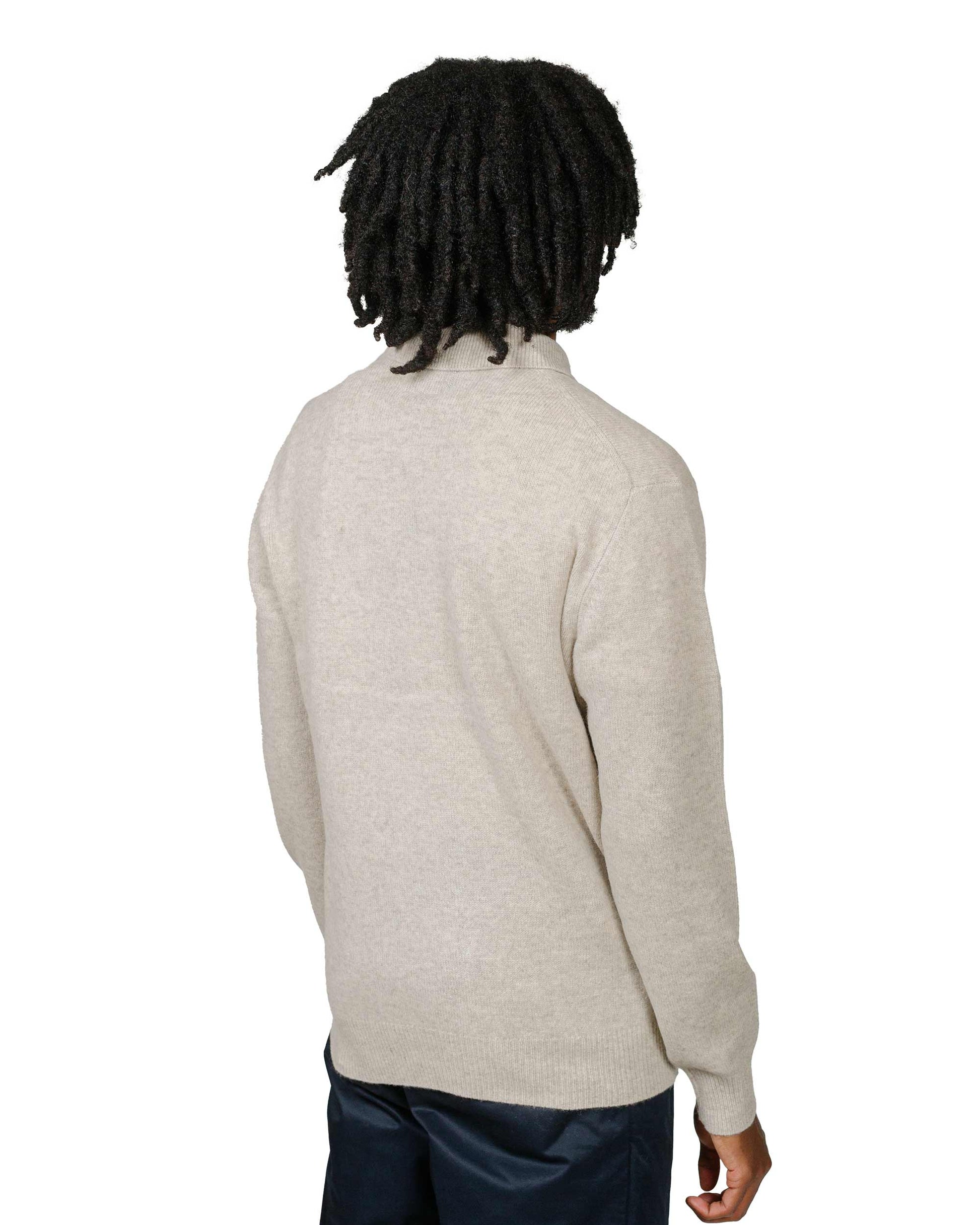 Beams Plus Knit Polo 9G Beige model back