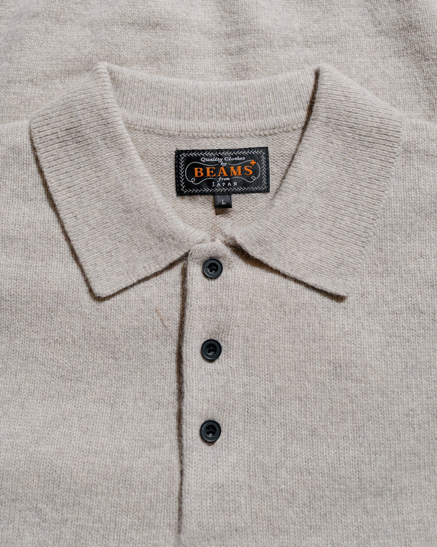 Beams Plus Knit Polo 9G Beige