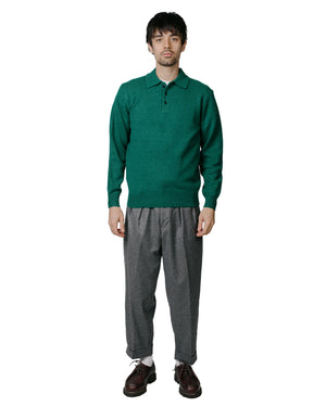 Beams Plus Knit Polo 9G Bright Green model full