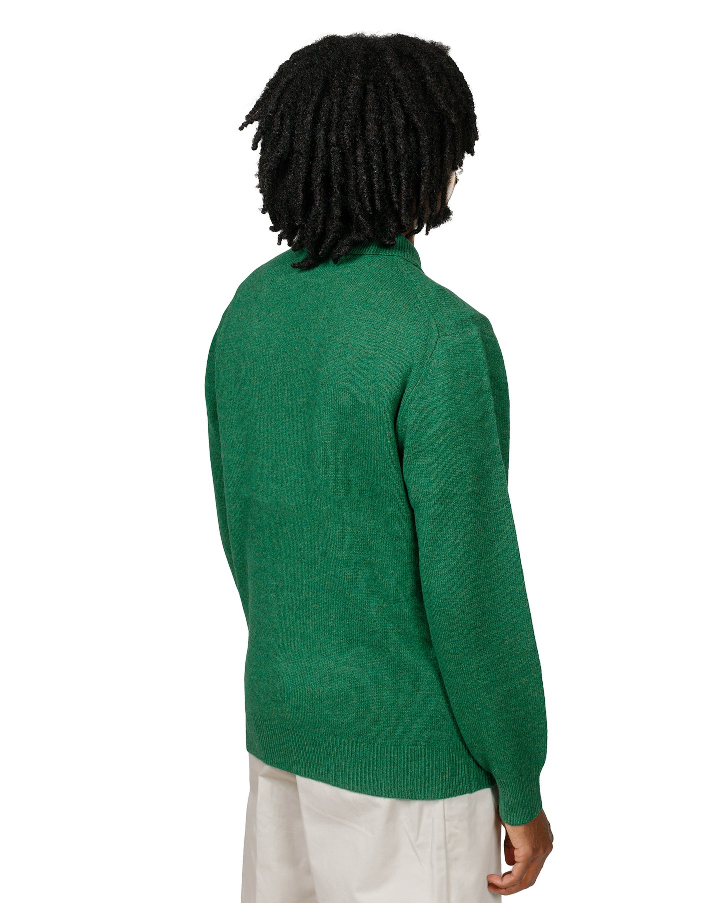 Beams Plus Knit Polo 9G Bright Green model back