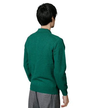 Beams Plus Knit Polo 9G Bright Green model back
