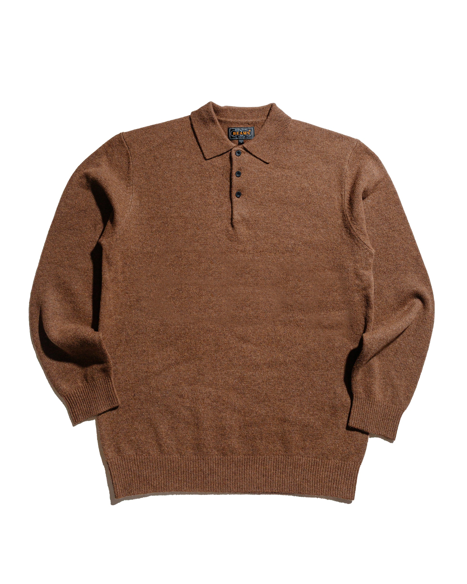 Beams Plus Knit Polo 9G Brown