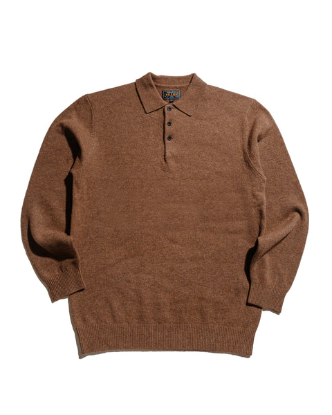 BeamsPlusKnitPolo9GBrown-