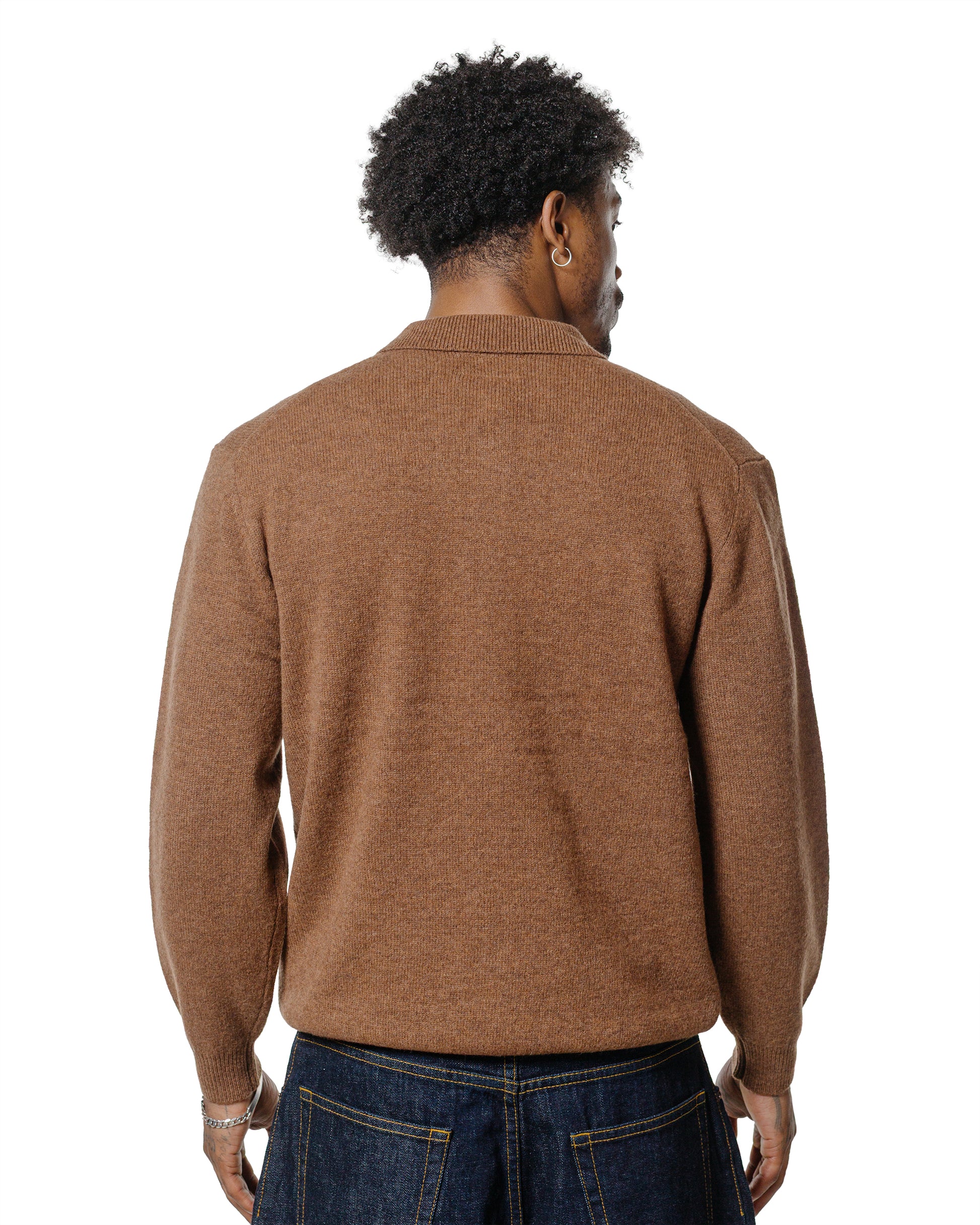 Beams Plus Knit Polo 9G Brown