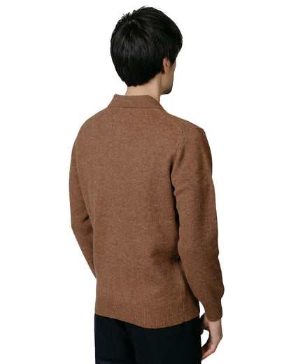 Beams Plus Knit Polo 9G Brown model back