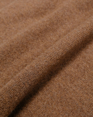Beams Plus Knit Polo 9G Brown fabric
