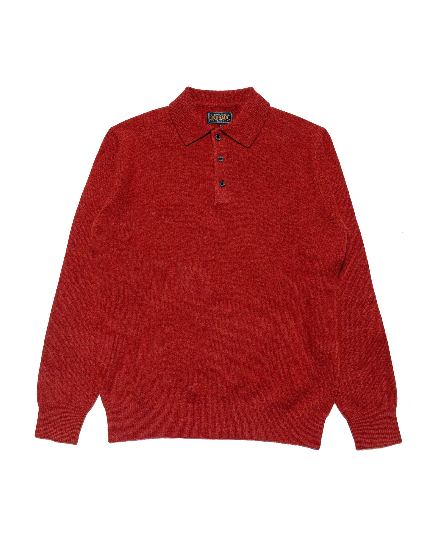 Beams Plus Knit Polo 9G Burgundy