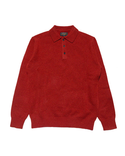 Beams Plus Knit Polo 9G Burgundy