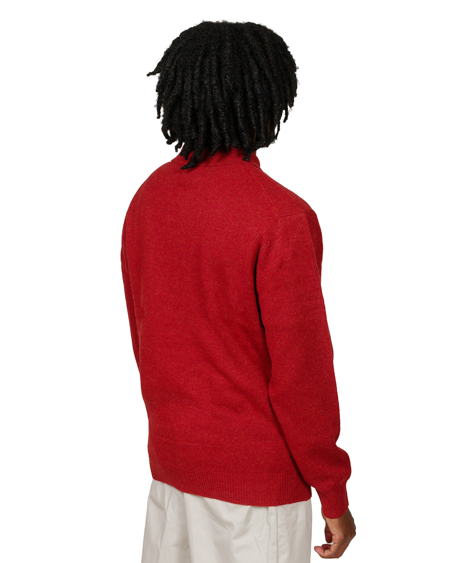 Beams Plus Knit Polo 9G Burgundy model back