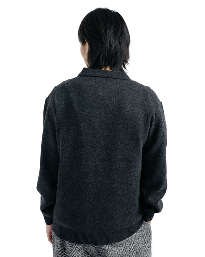 Beams Plus Knit Polo 9G Charcoal Grey