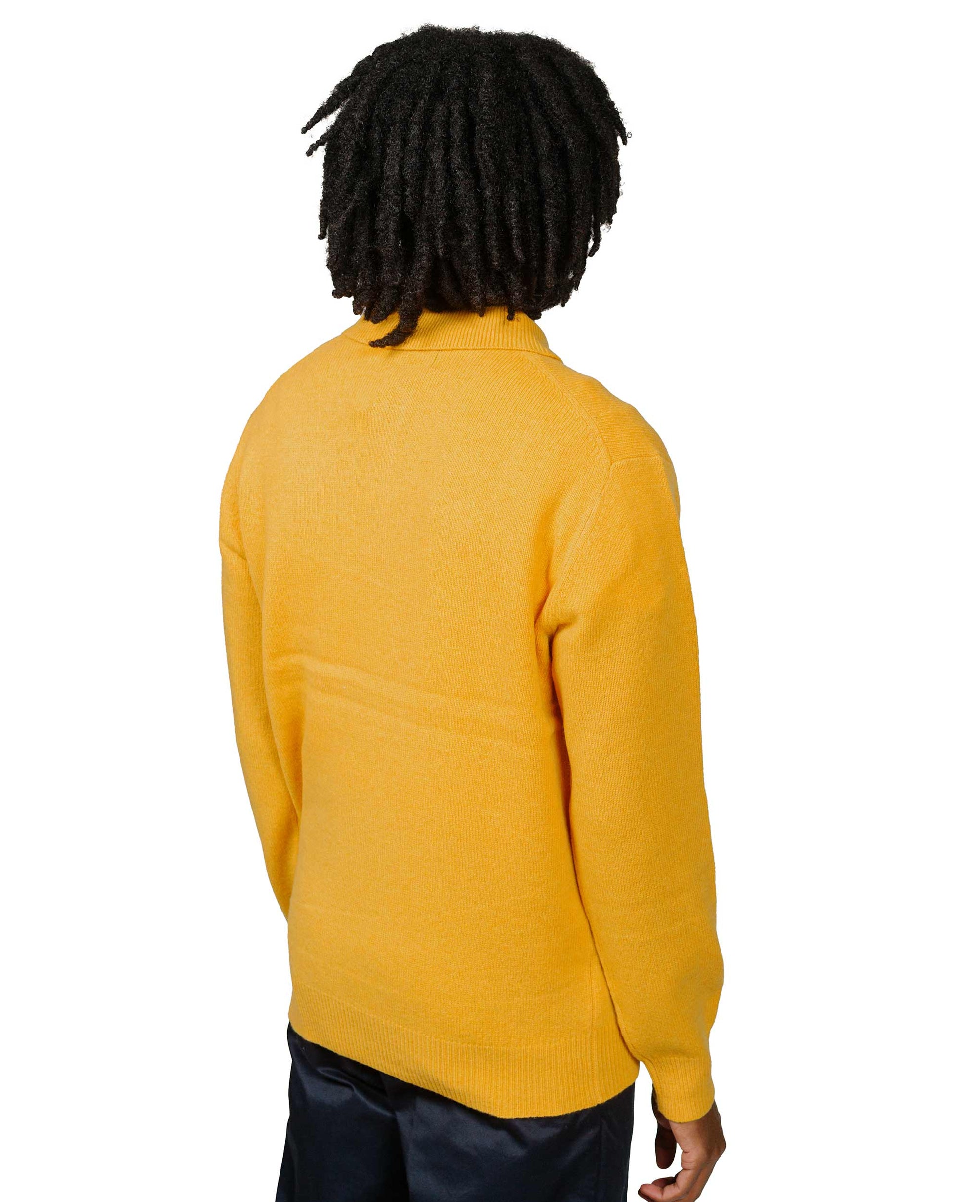 Beams Plus Knit Polo 9G Gold model back