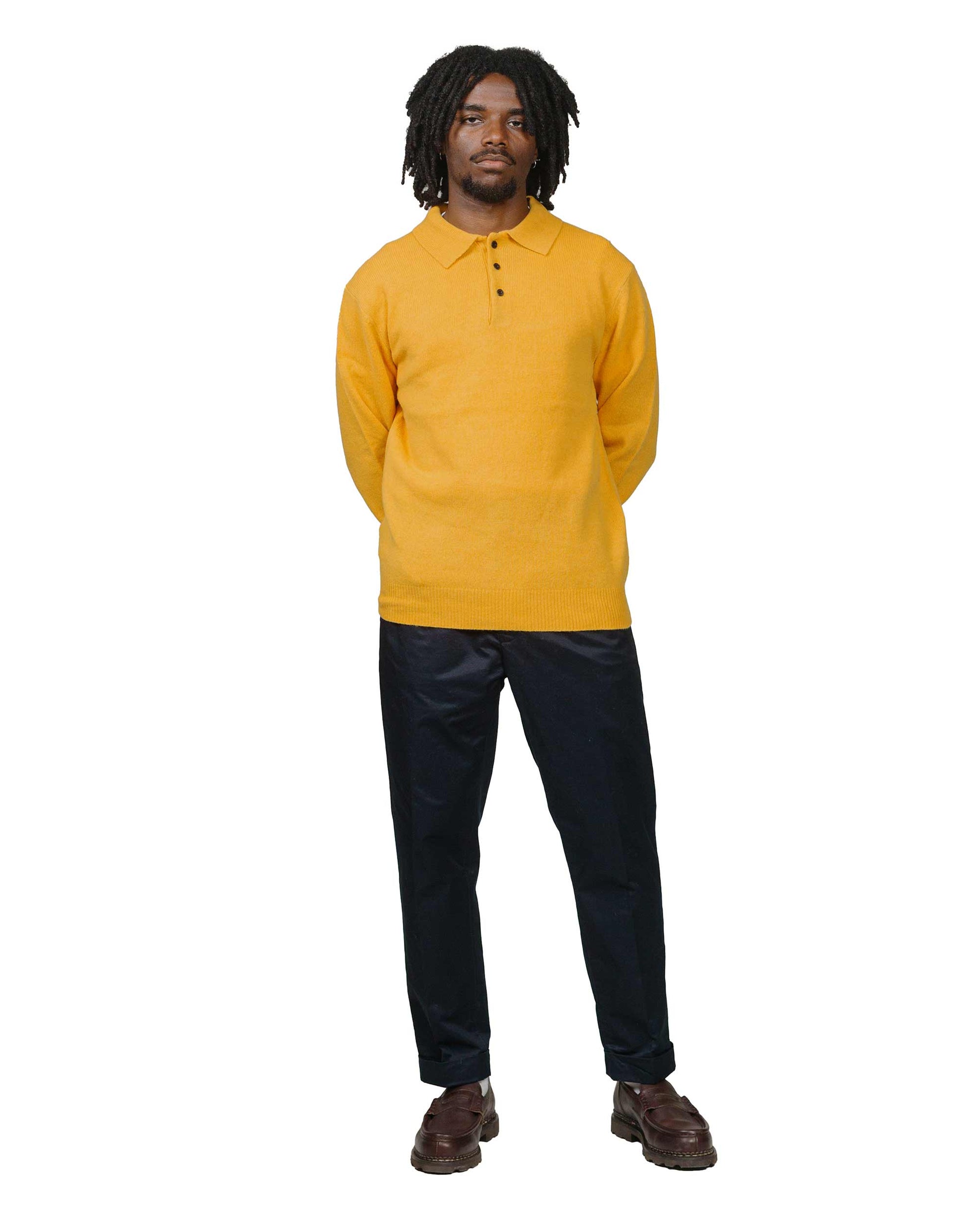 Beams Plus Knit Polo 9G Gold model full