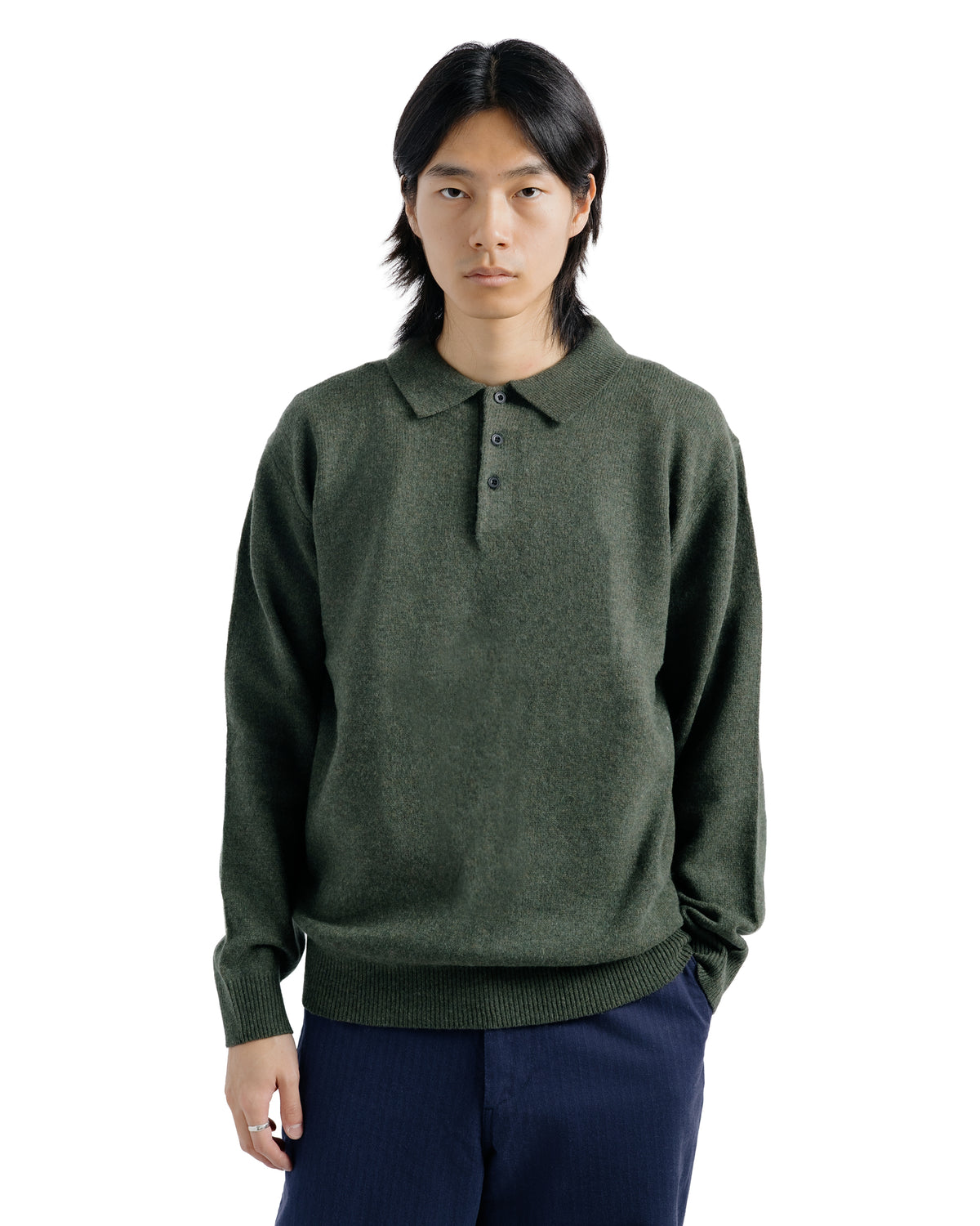 Beams Plus Knit Polo 9G Green