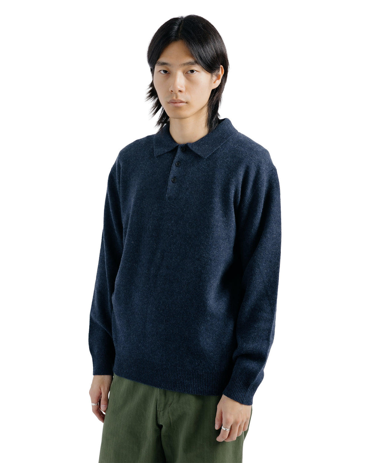 Beams Plus Knit Polo 9G Navy