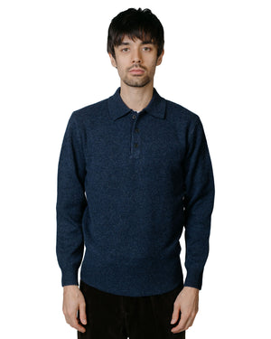 Beams Plus Knit Polo 9G Navy model front