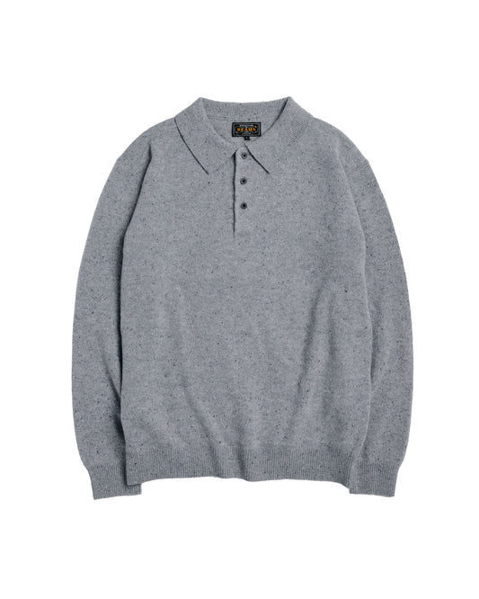 Beams Plus Knit Polo Nep 9G Ice Blue