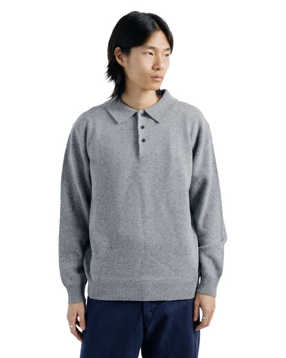 Beams Plus Knit Polo Nep 9G Ice Blue