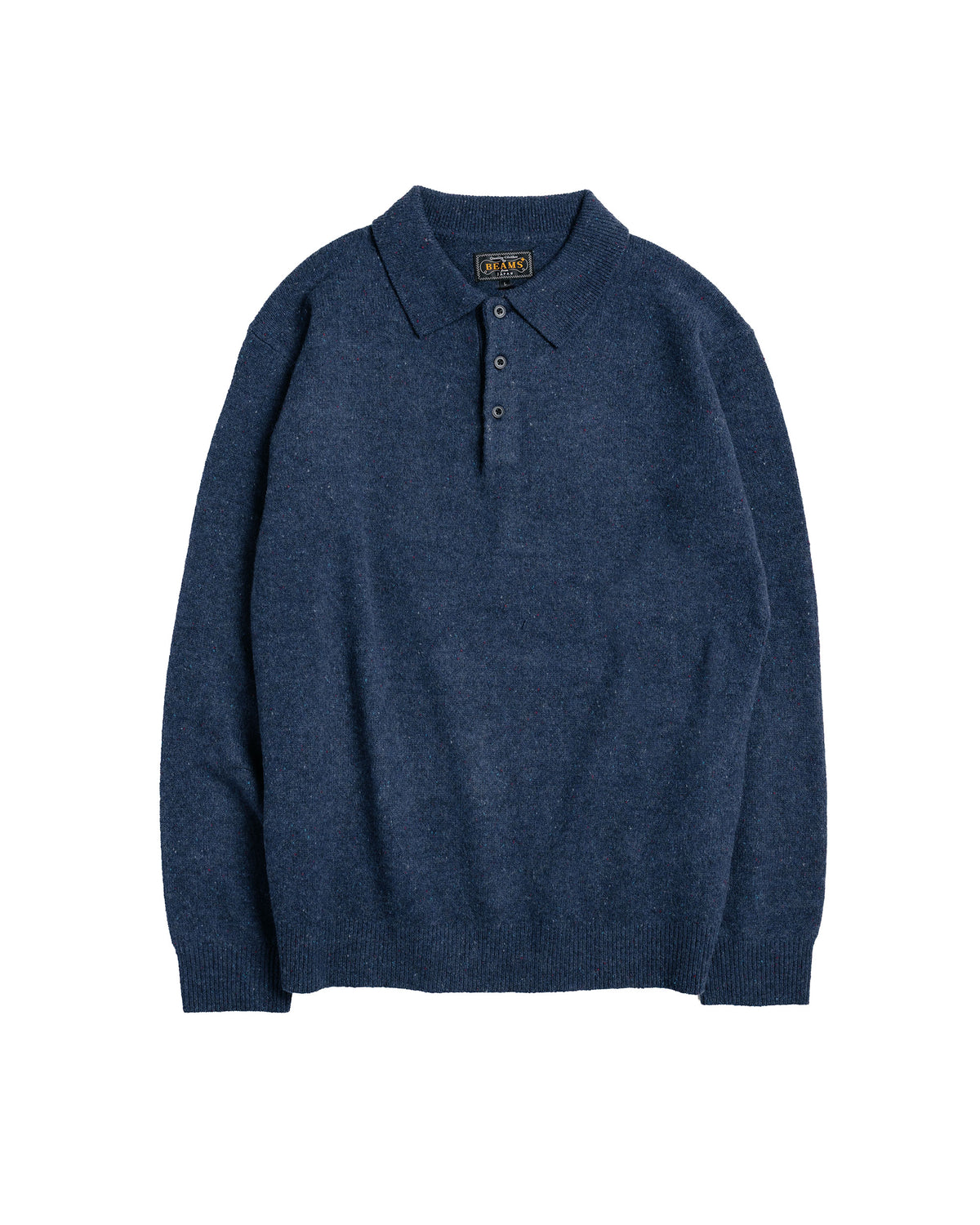 Beams Plus Knit Polo Nep 9G Navy