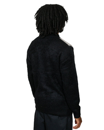 Beams Plus Knit Polo Shaggy Black model back