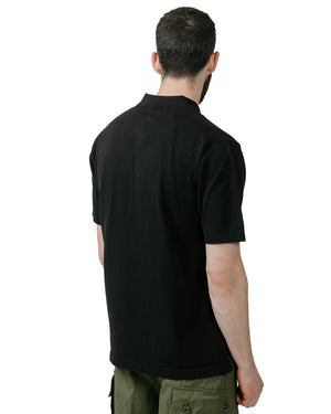 Beams Plus Knit Polo Solid 12G Black model back
