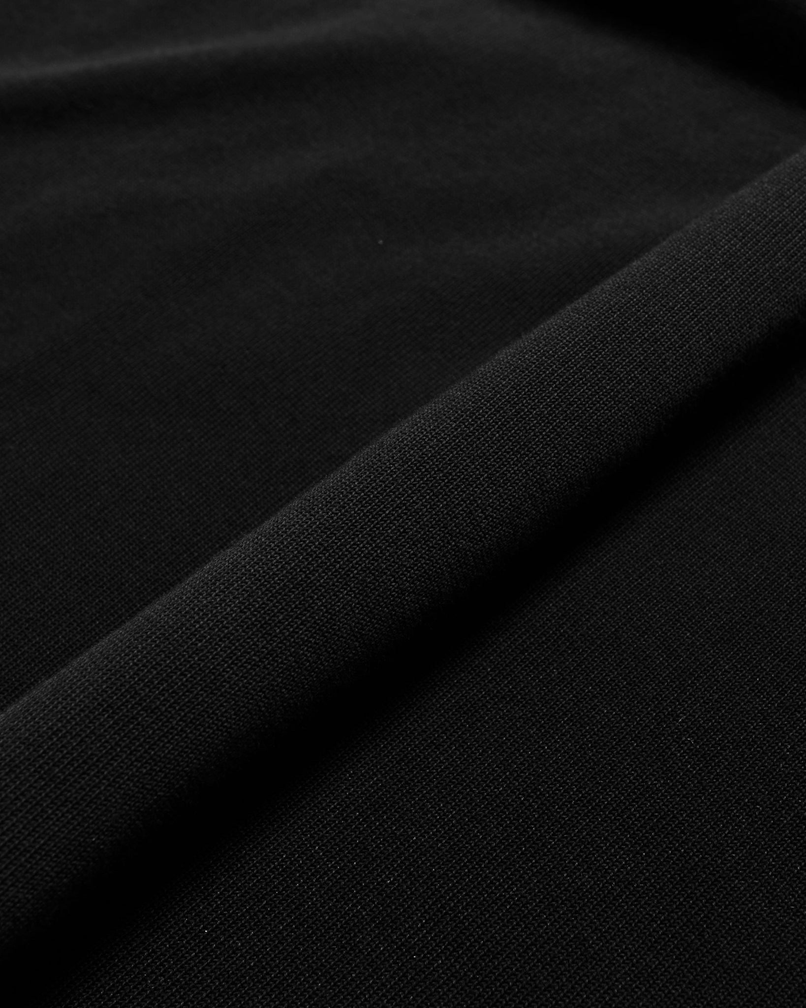 Beams Plus Knit Polo Solid 12G Black fabric