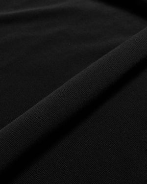 Beams Plus Knit Polo Solid 12G Black fabric