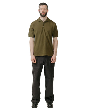 Beams Plus Knit Polo Solid 12G Green model full