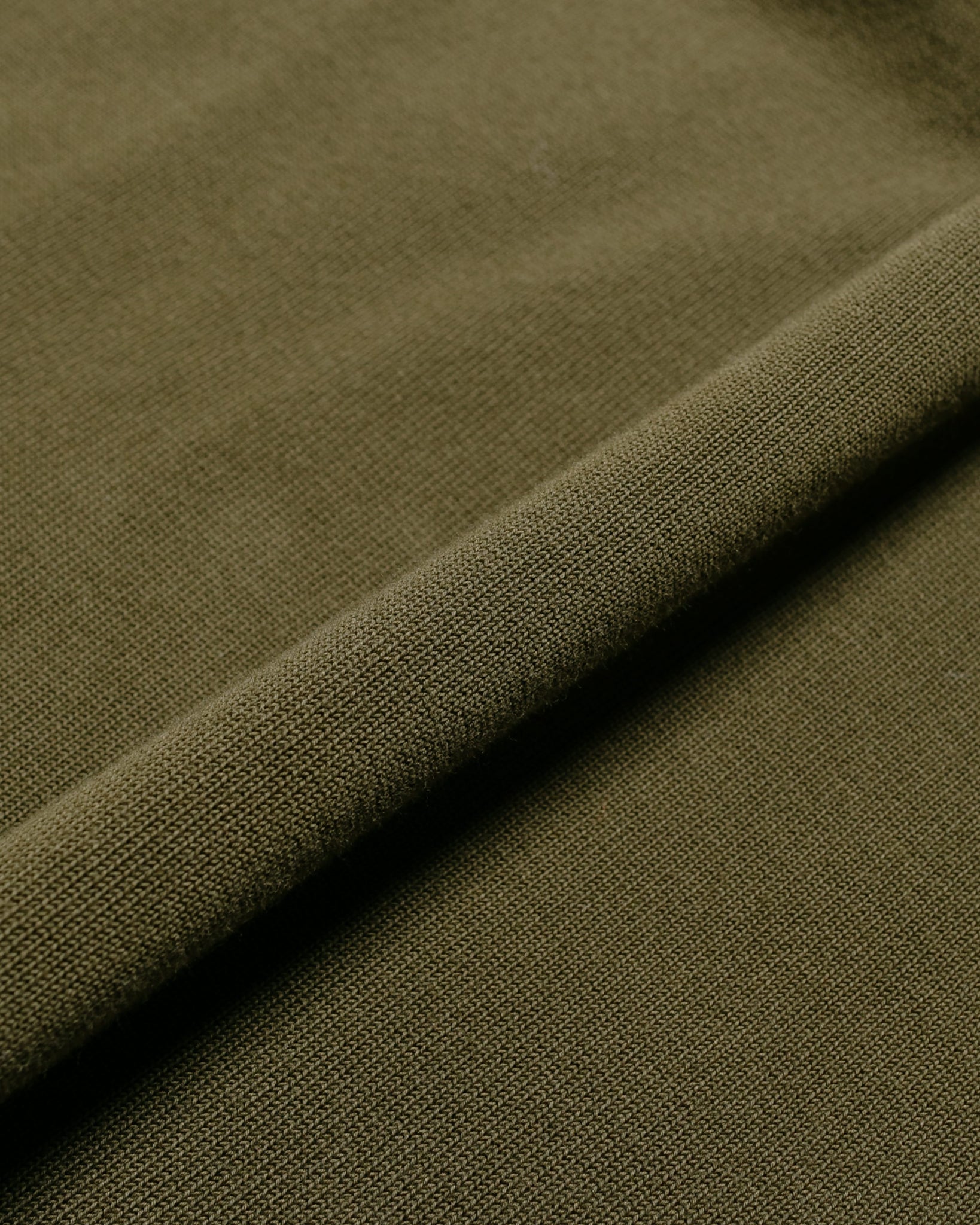 Beams Plus Knit Polo Solid 12G Green fabric