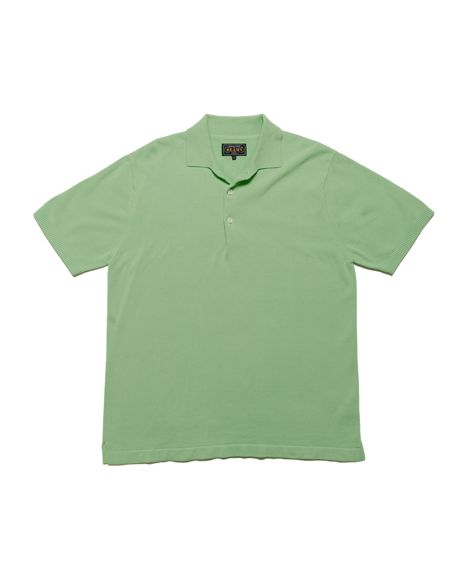 Beams Plus Knit Polo Solid 12G Light Green
