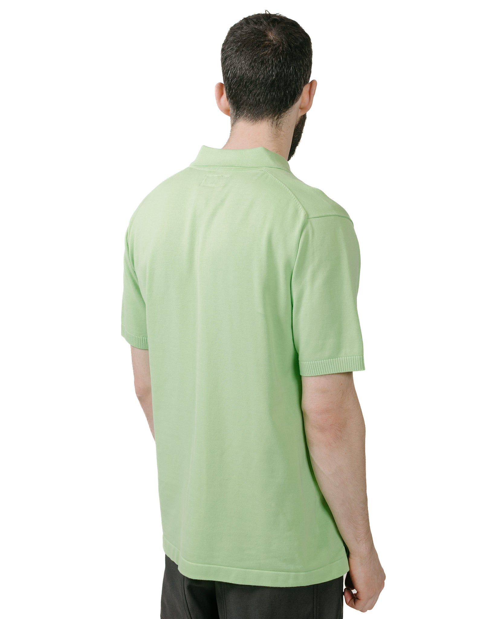 Beams Plus Knit Polo Solid 12G Light Green model back