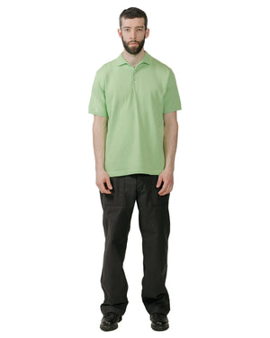 Beams Plus Knit Polo Solid 12G Light Green model full