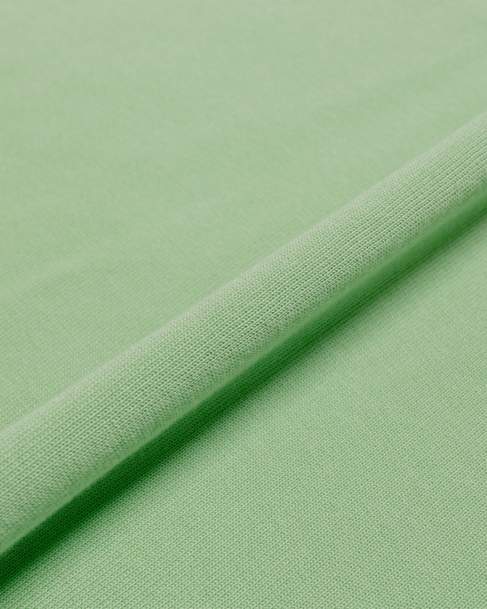 Beams Plus Knit Polo Solid 12G Light Green fabric
