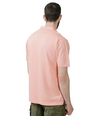 Beams Plus Knit Polo Solid 12G Pink model back