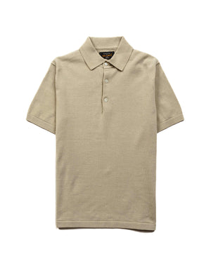 Beams Plus Knit Polo Solid 12G Sand