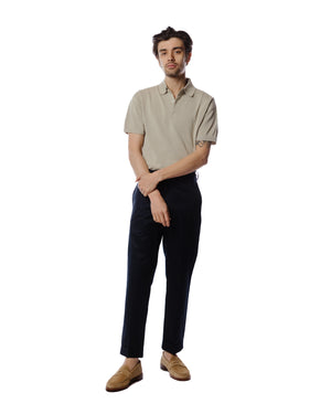 Beams Plus Knit Polo Solid 12G Sand Model