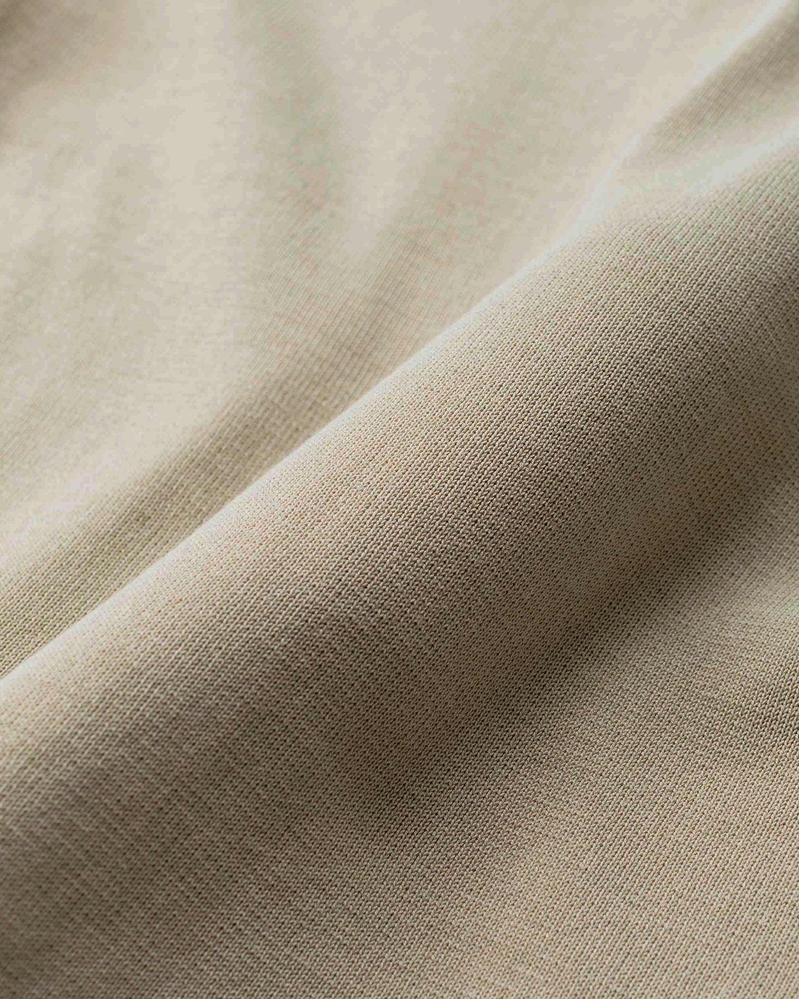 Beams Plus Knit Polo Solid 12G Sand Fabric