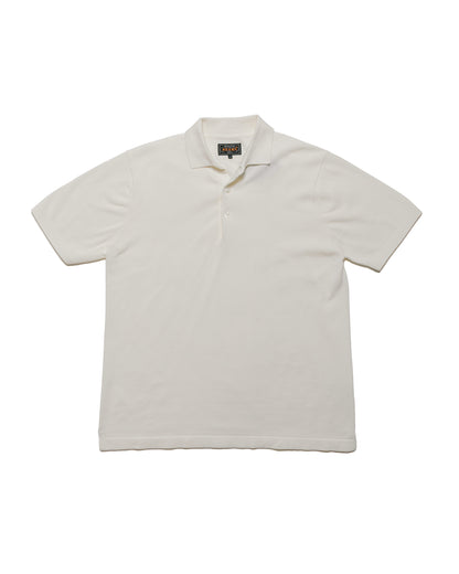 Beams Plus Knit Polo Solid 12G White