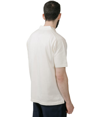 Beams Plus Knit Polo Solid 12G White model back