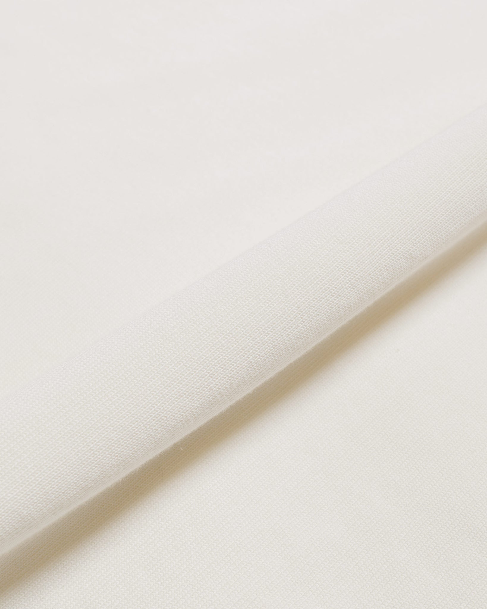 Beams Plus Knit Polo Solid 12G White fabric