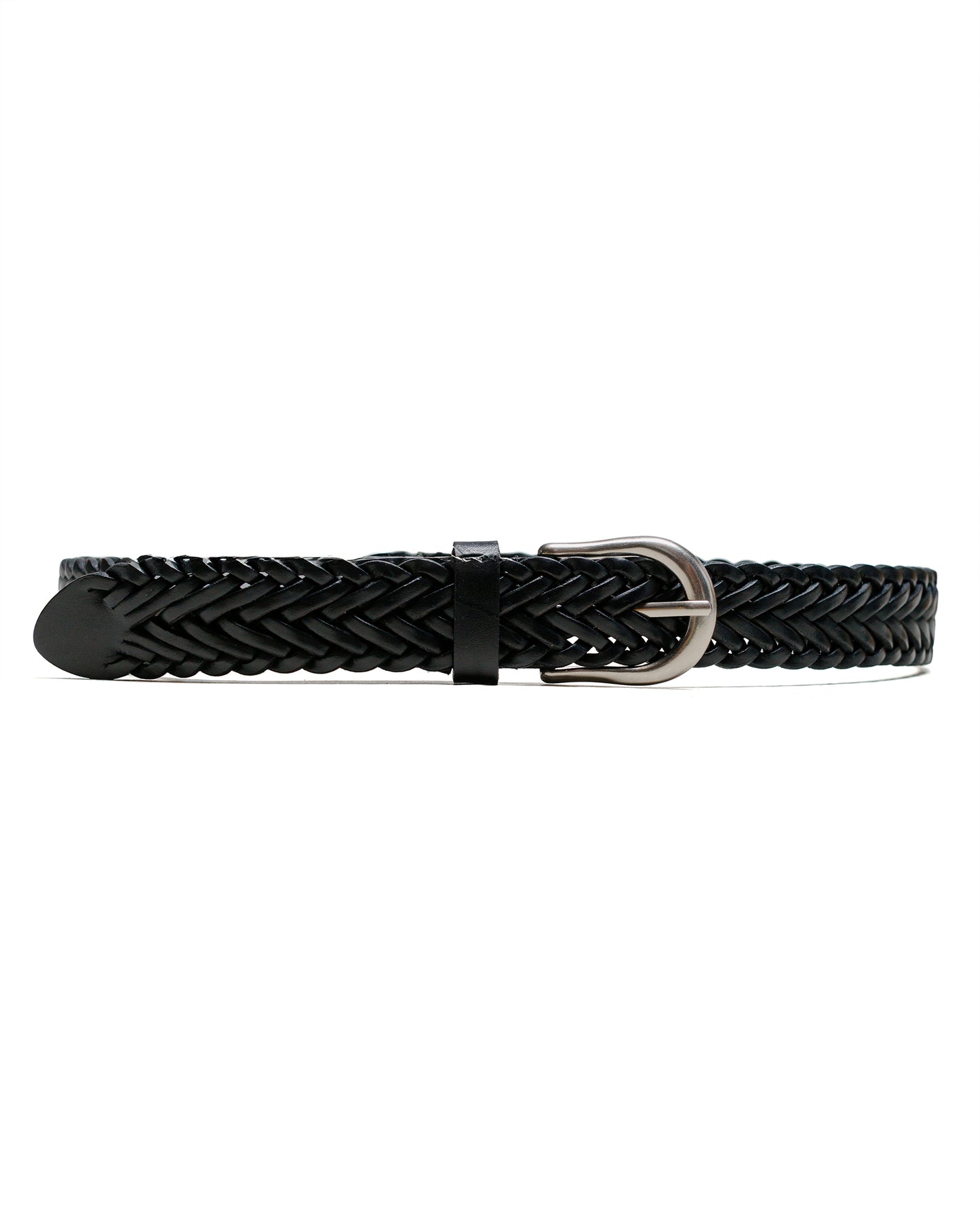 Beams Plus Leather Mesh Belt Black