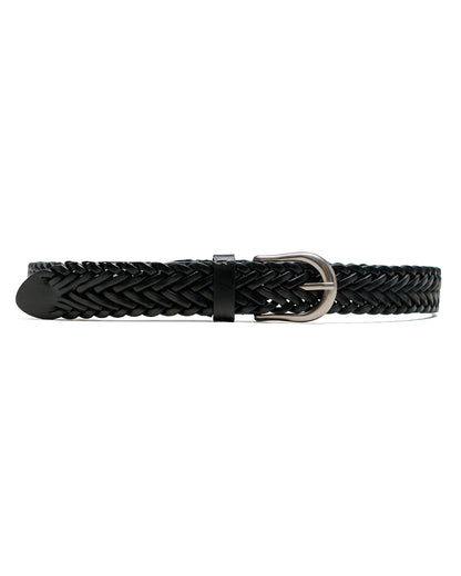 Beams Plus Leather Mesh Belt Black