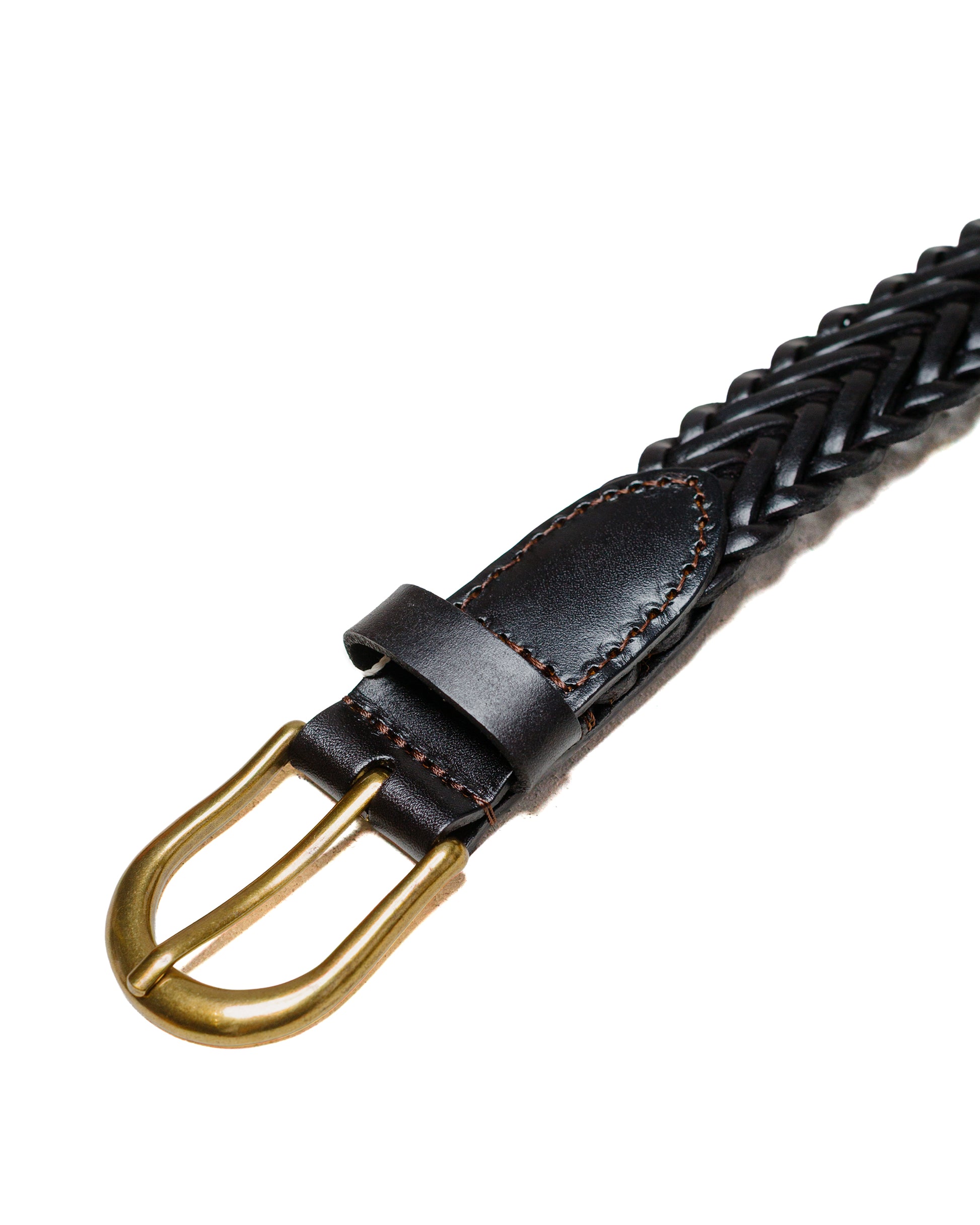 Beams Plus Leather Mesh Belt Brown