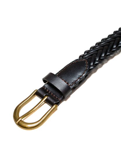 Beams Plus Leather Mesh Belt Brown