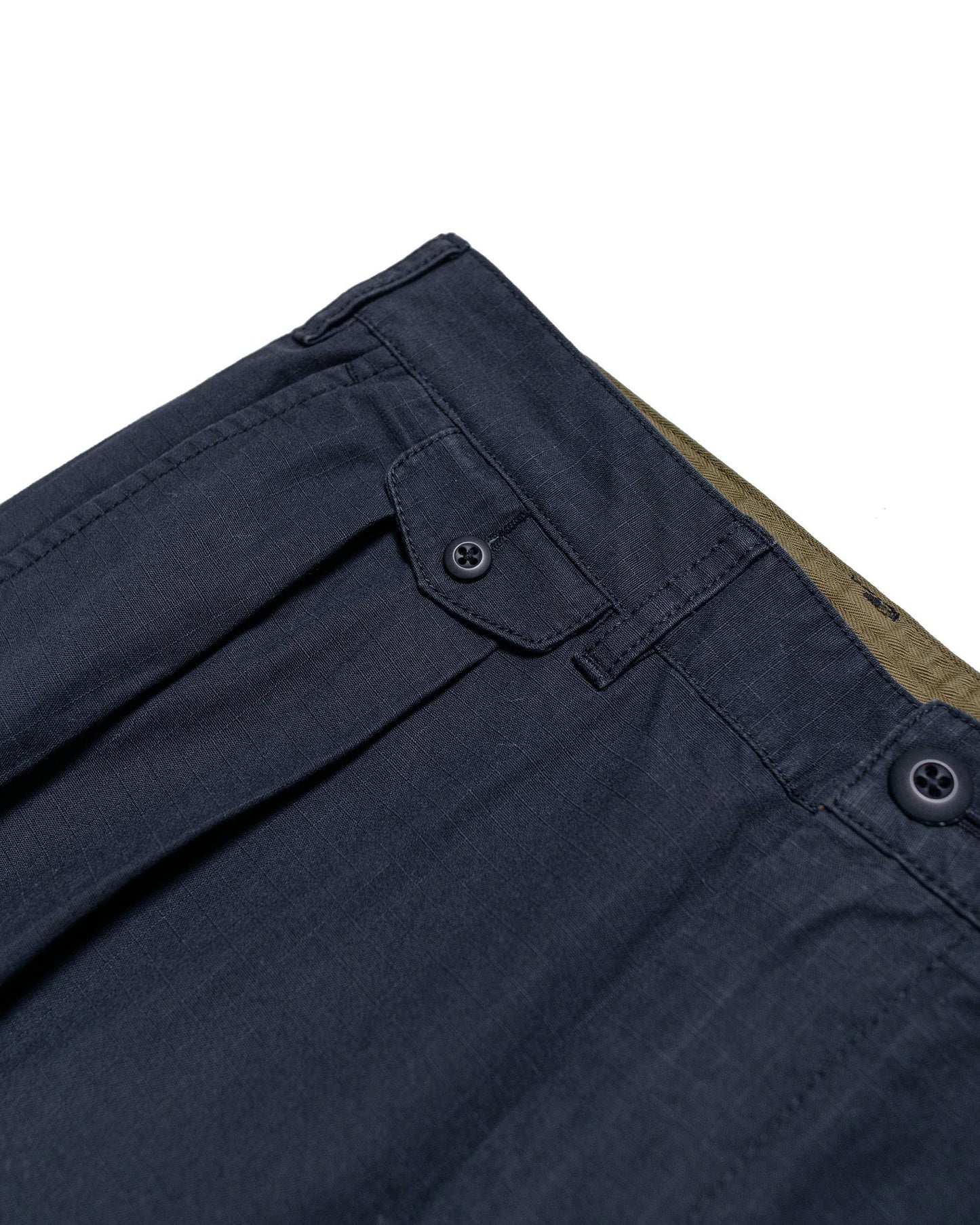 Beams Plus Lost & Found 2Pleats Cotton Ripstop Navy pocket