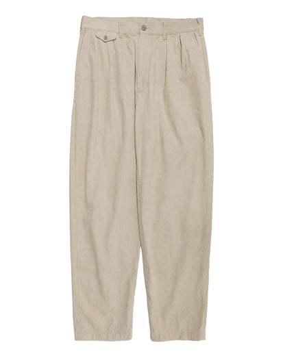 Beams Plus Lost & Found 2Pleats Trousers Cotton Linen Khaki