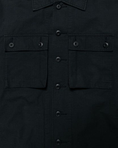 Beams Plus Lost & Found MIL SHT-JAC Cotton Ripstop Black chest pockets