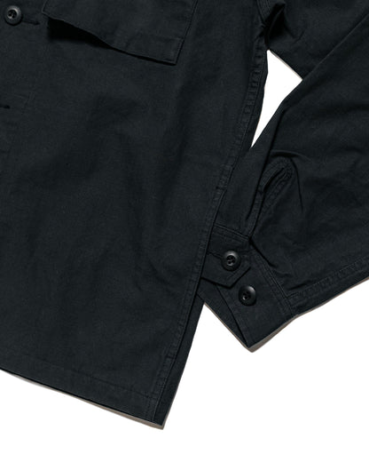 Beams Plus Lost & Found MIL SHT-JAC Cotton Ripstop Black side pocket