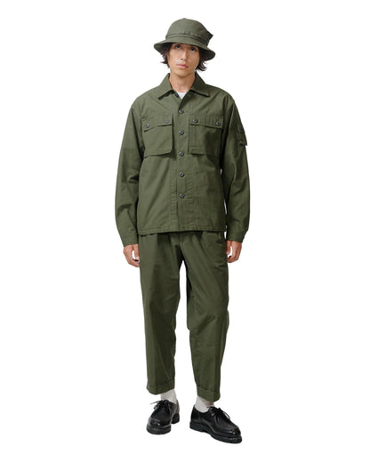 Beams Plus Lost & Found MIL SHT-JAC Cotton Ripstop Olive model full