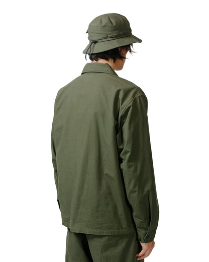 Beams Plus Lost & Found MIL SHT-JAC Cotton Ripstop Olive model back